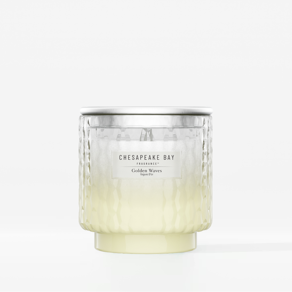 Golden Waves Large Jar - 2 Wicks